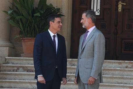 6/08/2018. El presidente del Gobierno, recibido en despacho por el Rey. El Rey Felipe VI y el presidente del Gobierno, Pedro Sánchez, en la ...