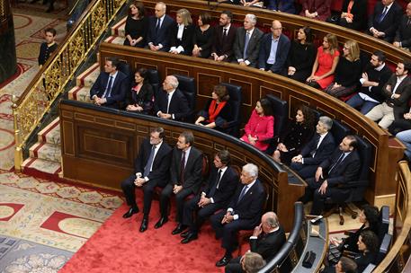 6/12/2018. Conmemoración del 40 Aniversario de la Constitución Española. Los presidentes del Gobierno, Pedro Sánchez, Mariano Rajoy, Jose Lu...