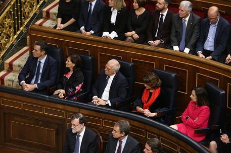 6/12/2018. Conmemoración del 40 Aniversario de la Constitución Española. El presidente del Gobierno, Pedro Sánchez, y parte de su Gabinete d...