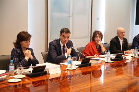 7/12/2018. El presidente del Gobierno, Pedro Sánchez, interviene en la reunión del Patronato de la Fundación para la Memoria de Víctimas del Terror...
