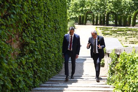 9/07/2018. Sánchez recibe al presidente de la Generalitat de Cataluña. El presidente del Gobierno, Pedro Sánchez, y el presidente de la Gene...