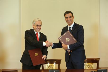 9/10/2018. Sánchez recibe al presidente de Chile, Sebastián Piñera. El presidente del Gobierno, Pedro Sánchez, y el presidente de Chile, Seb...