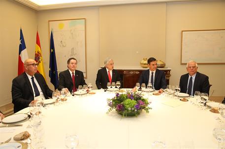 9/10/2018. Sánchez recibe al presidente de Chile, Sebastián Piñera. El presidente del Gobierno, Pedro Sánchez, junto al presidente de Chile,...