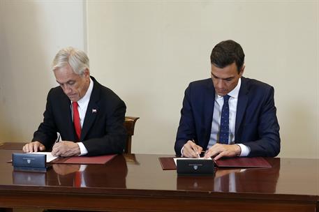 9/10/2018. Sánchez recibe al presidente de Chile, Sebastián Piñera. El presidente del Gobierno, Pedro Sánchez, y el presidente de Chile, Seb...