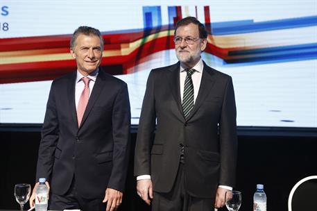 10/04/2018. Rajoy inaugura el Encuentro Empresareial España-Argentina. El presidente del Gobierno, Mariano Rajoy, y el presidente de la Repú...