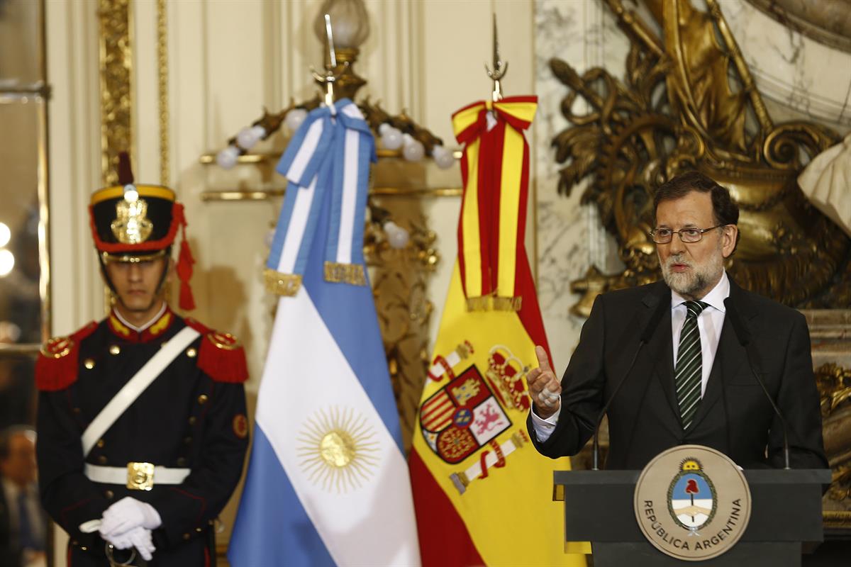 10/04/2018. Viaje de Mariano Rajoy a Argentina. El presidente del Gobierno, Mariano Rajoy, y el presidente de la República Argentina, Mauric...