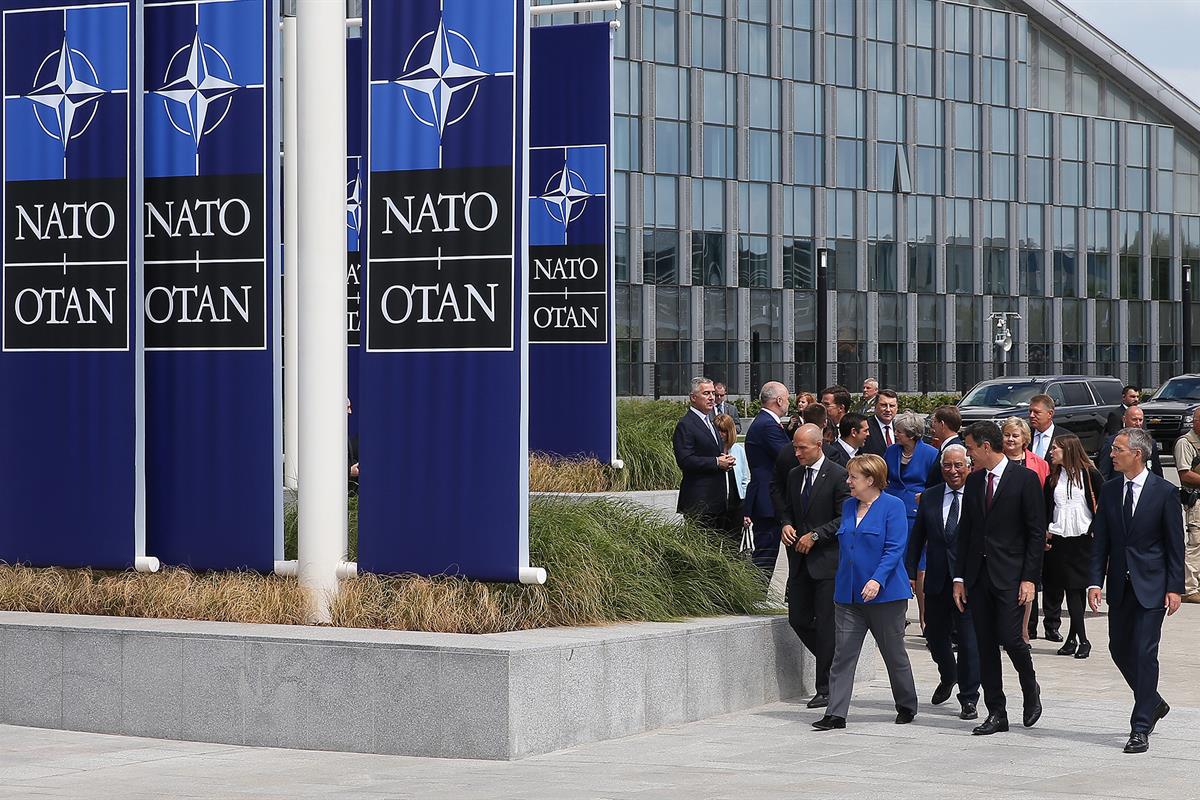 11/07/2018. Sánchez asiste a la Cumbre de la OTAN. Los jefes de Estado y de Gobierno asistentes a la Cumbre de la OTAN se dirigen a la cerem...