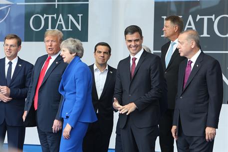 11/07/2018. Sánchez asiste a la Cumbre de la OTAN. Los jefes de Estado y de Gobierno asistentes a la Cumbre de la OTAN posan para la foto de...