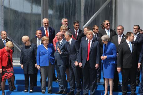 11/07/2018. Sánchez asiste a la Cumbre de la OTAN. Los jefes de Estado y de Gobierno asistentes a la Cumbre de la OTAN posan para la foto de...