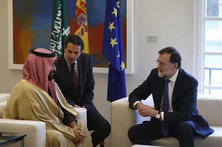 12/04/2018. Rajoy recibe al Príncipe heredero de Arabia Saudí. El presidente del Gobierno, Mariano Rajoy, y el príncipe heredero, viceprimer...