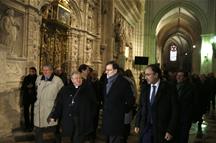 El presidente del Gobierno, Mariano Rajoy, durante su visita a la Catedral de Palencia