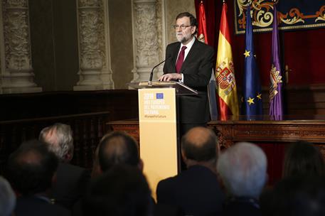 13/02/2018. Rajoy presenta el Año Europeo del Patrimonio Cultural. El presidente del Gobierno, Mariano Rajoy, durante su intervención en el ...