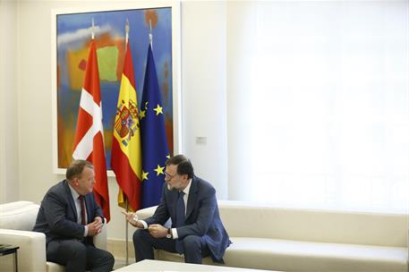 13/04/2018. Visita del primer ministro del Reino de Dinamarca. El presidente del Gobierno, Mariano Rajoy, conversa con el primer ministro da...