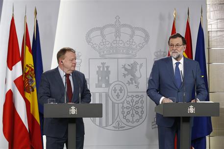 13/04/2018. Visita del primer ministro del Reino de Dinamarca. El presidente del Gobierno, Mariano Rajoy, y el primer ministro danés, Lars L...