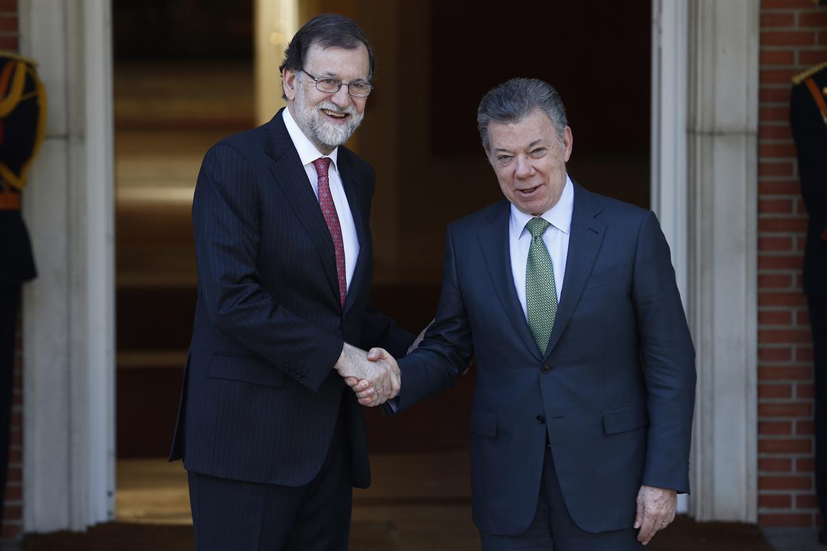 13/05/2018. Rajoy recibe al presidente de Colombia. El presidente del Gobierno, Mariano Rajoy, recibe en La Moncloa al presidente de Colombi...