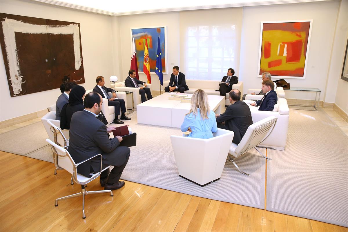 13/09/2018. Sánchez recibe al viceprimer ministro de Catar. El presidente del Gobierno, Pedro Sánchez, y el viceprimer ministro y ministro d...