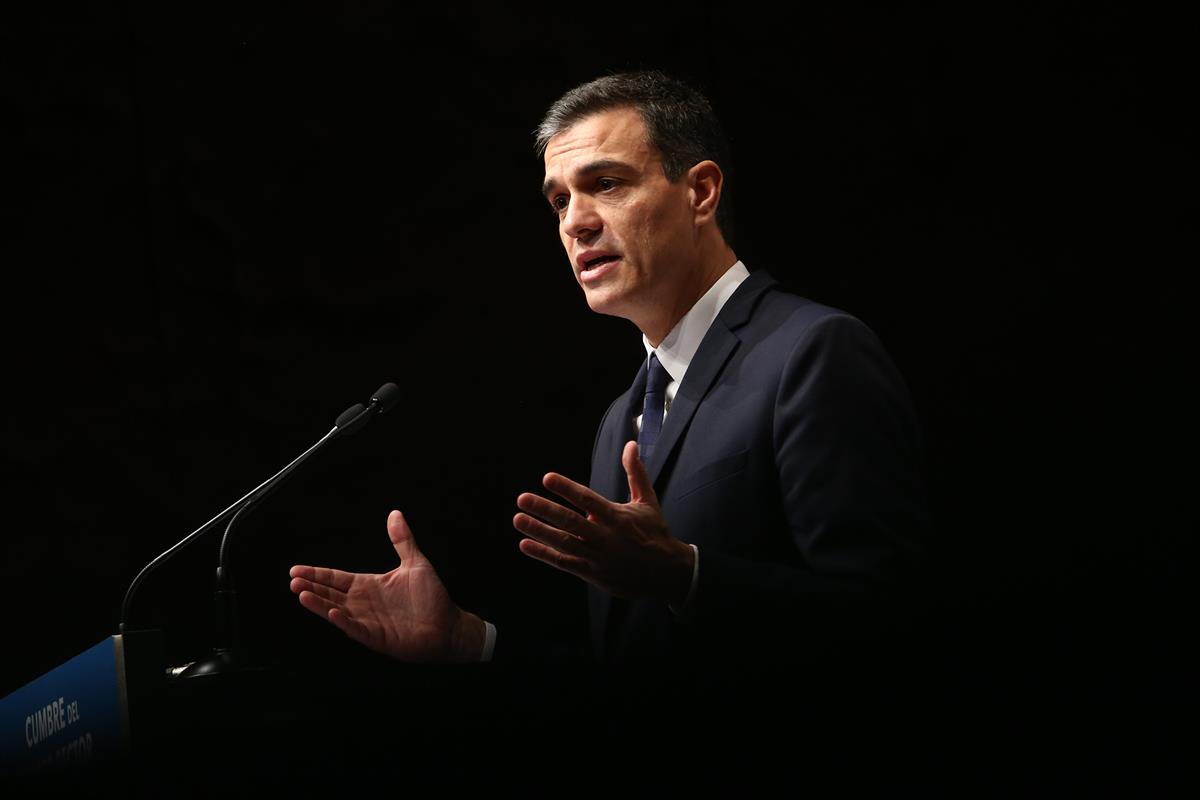 13/12/2018. Pedro Sánchez inaugura la Cumbre del Tercer Sector contra la Pobreza Infantil. El presidente del Gobierno, Pedro Sánchez, durant...