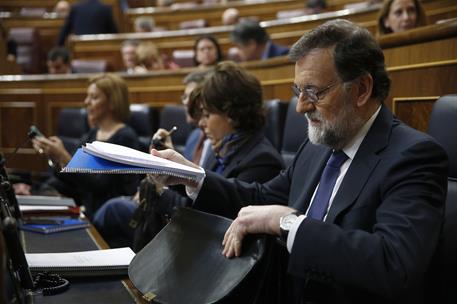 14/03/2018. Rajoy informa en el Congreso sobre las pensiones. El presidente del Gobierno, Mariano Rajoy, momentos antes de su comparecencia ...