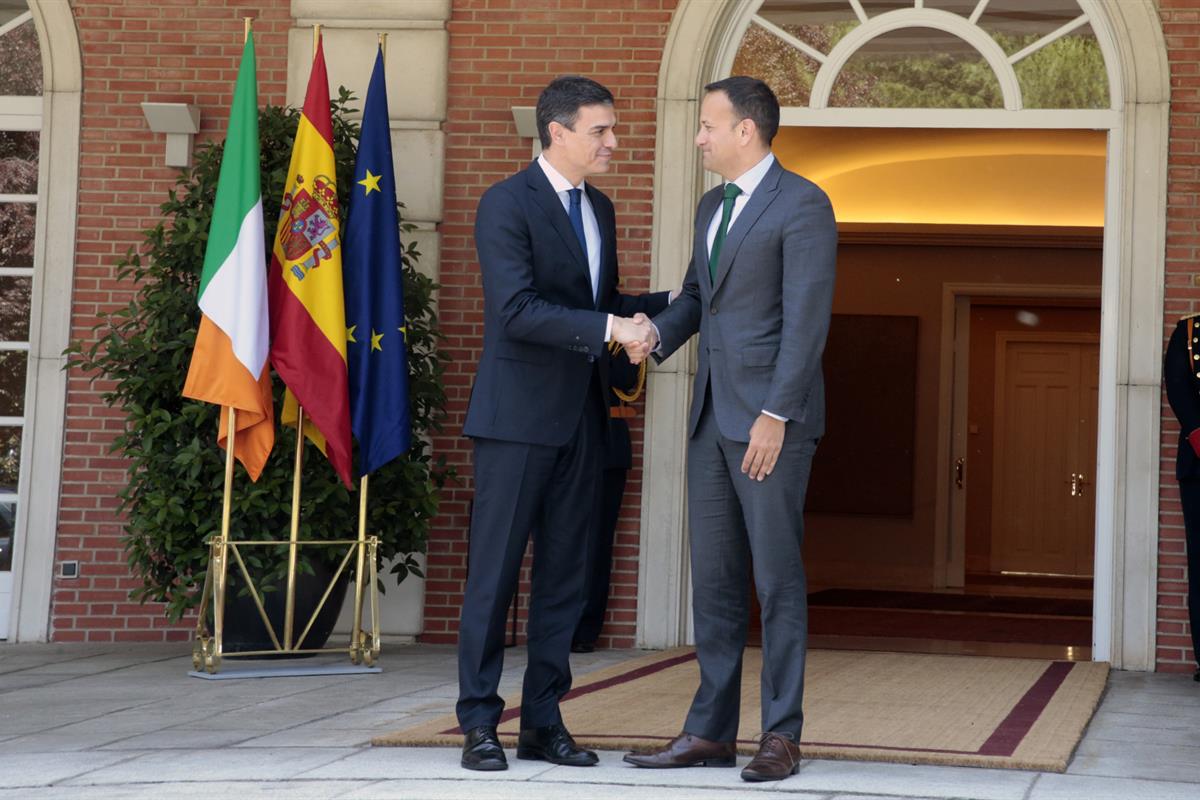 14/06/2018. Pedro Sánchez recibe al primer ministro de Irlanda. El presidente del Gobierno, Pedro Sánchez, saluda al primer ministro de Irla...