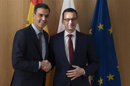 14/12/2018. Reunión entre el presidente Sánchez y el primer ministro de Polonia, Mateusz Mrawiecki. El presidente del Gobierno español, Pedr...