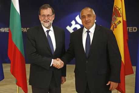 15/05/2018. Visita de Rajoy a Bulgaria. El presidente del Gobierno, Mariano Rajoy, saluda al primer ministro de la República de Bulgaria, Bo...