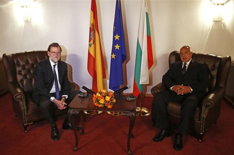 15/05/2018. Visita de Rajoy a Bulgaria. El presidente del Gobierno, Mariano Rajoy, durante la reunión con el primer ministro de la República...