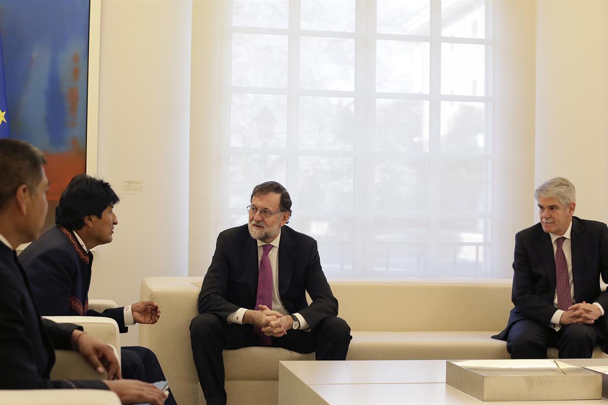 16/03/2018. Rajoy recibe al presidente del Estado Plurinacional de Bolivia. El presidente del Gobierno, Mariano Rajoy, acompañado por el min...