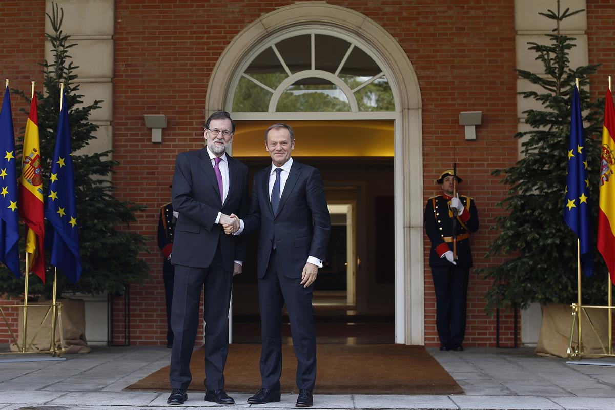 16/03/2018. Rajoy recibe al Presidente del Consejo Europeo. El presidente del Gobierno, Mariano Rajoy, recibe al presidente del Consejo Euro...