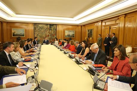 16/07/2018. Sánchez asiste a la reunión del Consejo de Seguridad Nacional. El presidente del Gobierno, Pedro Sánchez, y otros ministros de s...