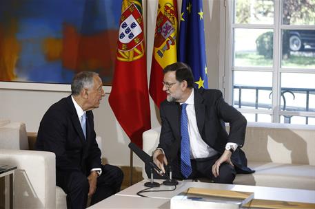 17/04/2018. Rajoy recibe al presidente de la República Portuguesa en La Moncloa. El presidente del Gobierno, Mariano Rajoy, durante la reuni...