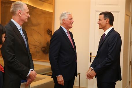 17/09/2018. Sánchez recibe al jefe de la negociación con el Reino Unido. El presidente del Gobierno, Pedro Sánchez, recibe al jefe de la neg...