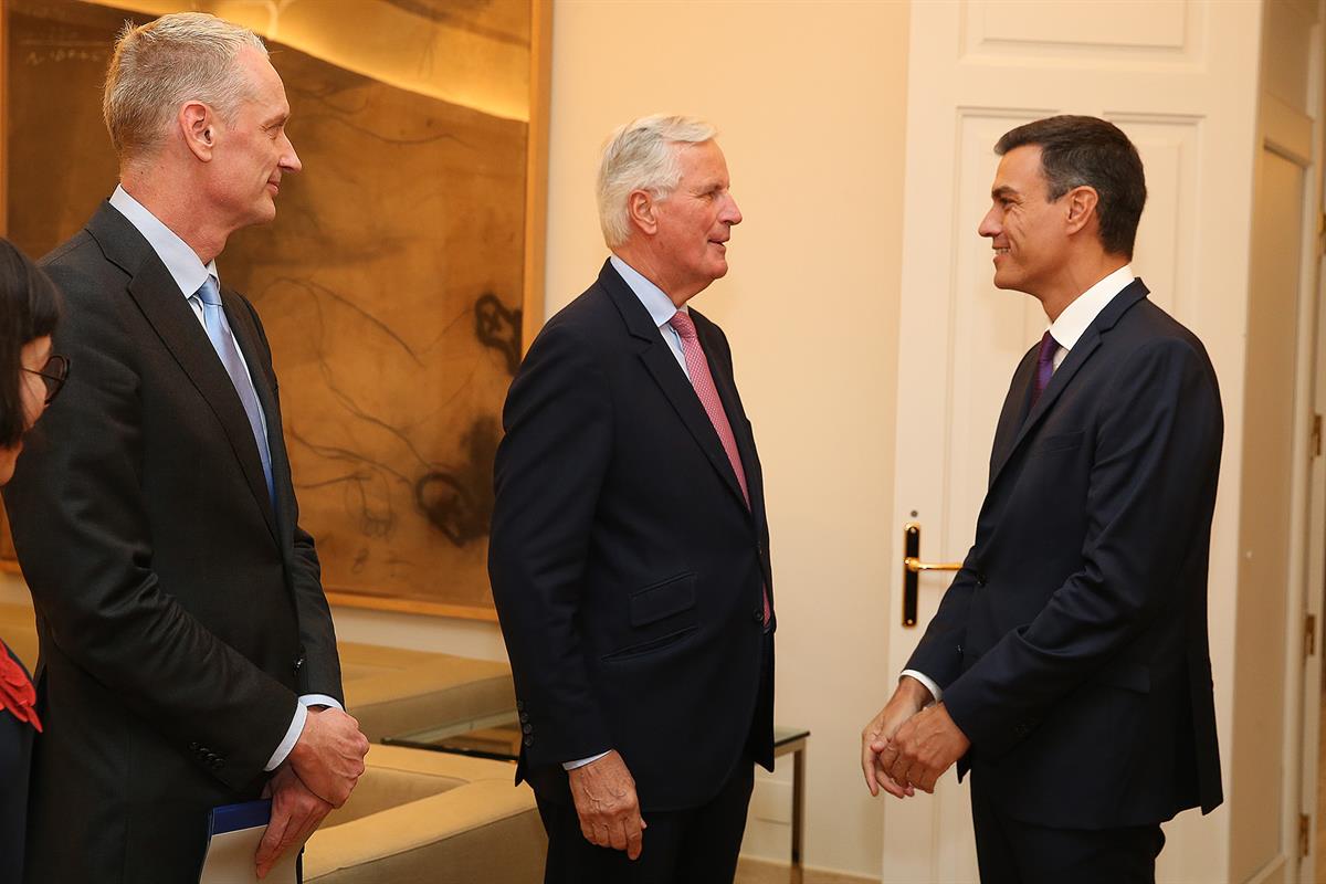 17/09/2018. Sánchez recibe al jefe de la negociación con el Reino Unido. El presidente del Gobierno, Pedro Sánchez, recibe al jefe de la neg...