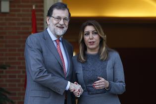 El presidente del Gobierno, Mariano Rajoy, y la presidenta de la Junta de Andalucía, Susana Díaz