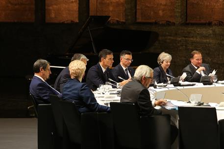 19/09/2018. Sánchez acude a la reunión informal de jefes de Estado y de Gobierno de la UE. El presidente del Gobierno, Pedro Sánchez, junto ...