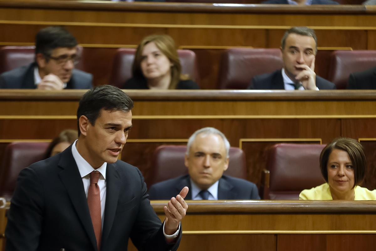 20/06/2018. Sánchez asiste a la sesión de control al Gobierno en el Congreso. El presidente del Gobierno, Pedro Sánchez, durante su interven...