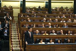 Pedro Sánchez, en la sesión de control al Gobierno en el Congreso de los Diputados.