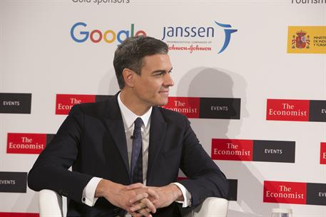 20/11/2018. Pedro Sánchez asiste a la Conferencia "Spain Summit 2018". El presidente del Gobierno, Pedro Sánchez, durante la entrevista que ...