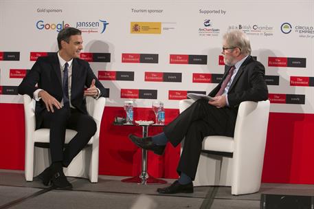 20/11/2018. Pedro Sánchez asiste a la Conferencia "Spain Summit 2018". El presidente del Gobierno, Pedro Sánchez, durante la entrevista que ...