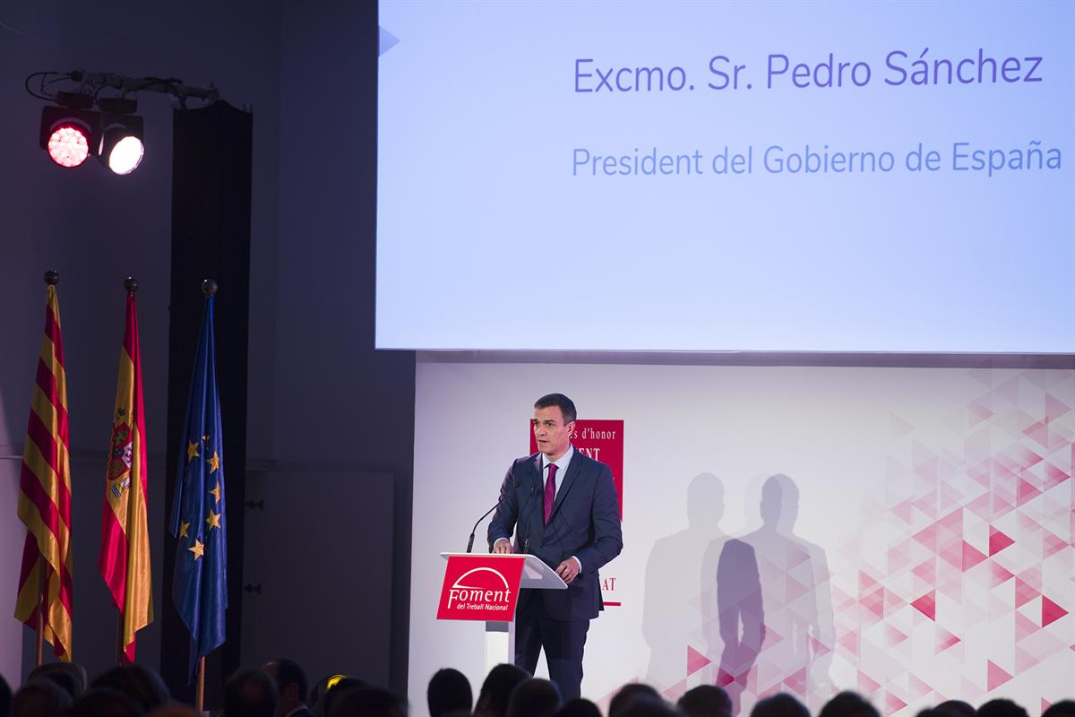 20/12/2018. Entrega de Premios Carlos Ferrer Salat, de Foment del Treball. Intervención del presidente del Gobierno en la entrega de los Pre...