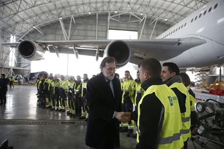 21/03/2018. Viaje del presidente del Gobierno a Teruel. El presidente del Gobierno, Mariano Rajoy, durante su visita a la Plataforma Aeropor...