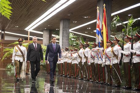22/11/2018. Viaje del presidente del Gobierno a Cuba. El presidente del Gobierno, Pedro Sánchez, a su llegada al Palacio Presidencial, donde...