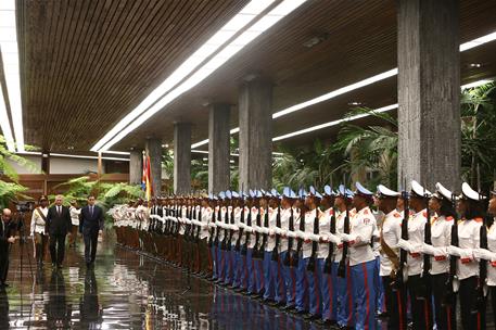 22/11/2018. Viaje del presidente del Gobierno a Cuba. El presidente del Gobierno, Pedro Sánchez, a su llegada al Palacio Presidencial, donde...