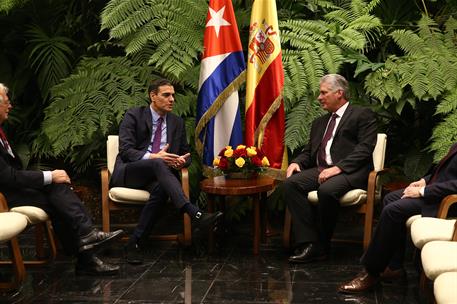 22/11/2018. Viaje del presidente del Gobierno a Cuba. El presidente del Gobierno, Pedro Sánchez, y el presidente de la República de Cuba, Mi...