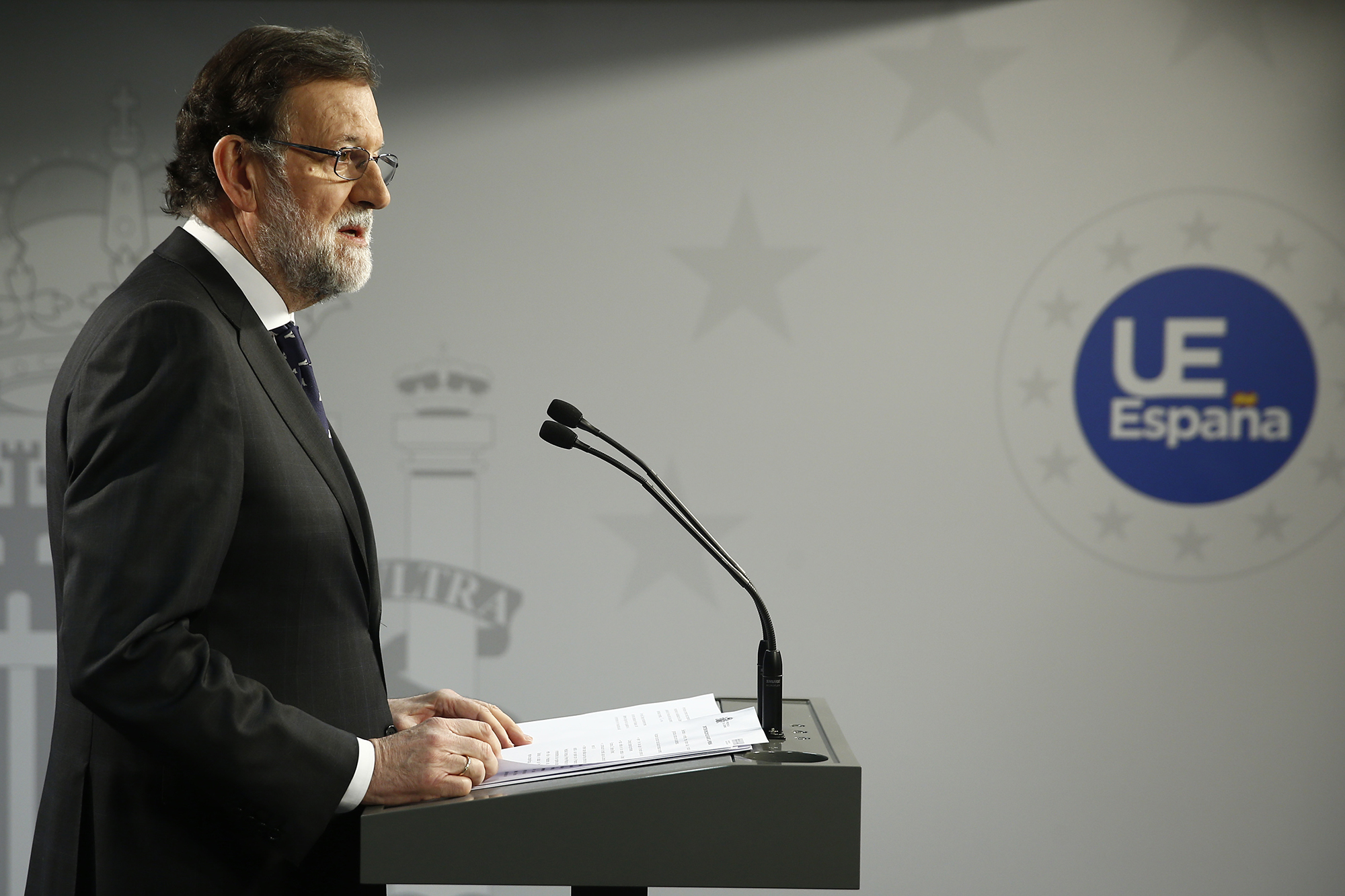 23/03/2018. Rajoy participa en la reunión del Consejo Europeo. El presidente del Gobierno, Mariano Rajoy, durante la rueda de prensa posteri...
