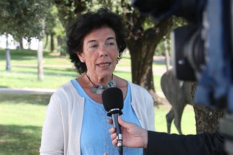 25/08/2018. Declaraciones de Isabel Celaá en Quintos de Mora. La ministra de Educación y Formación Profesional y portavoz del Gobierno, Isab...
