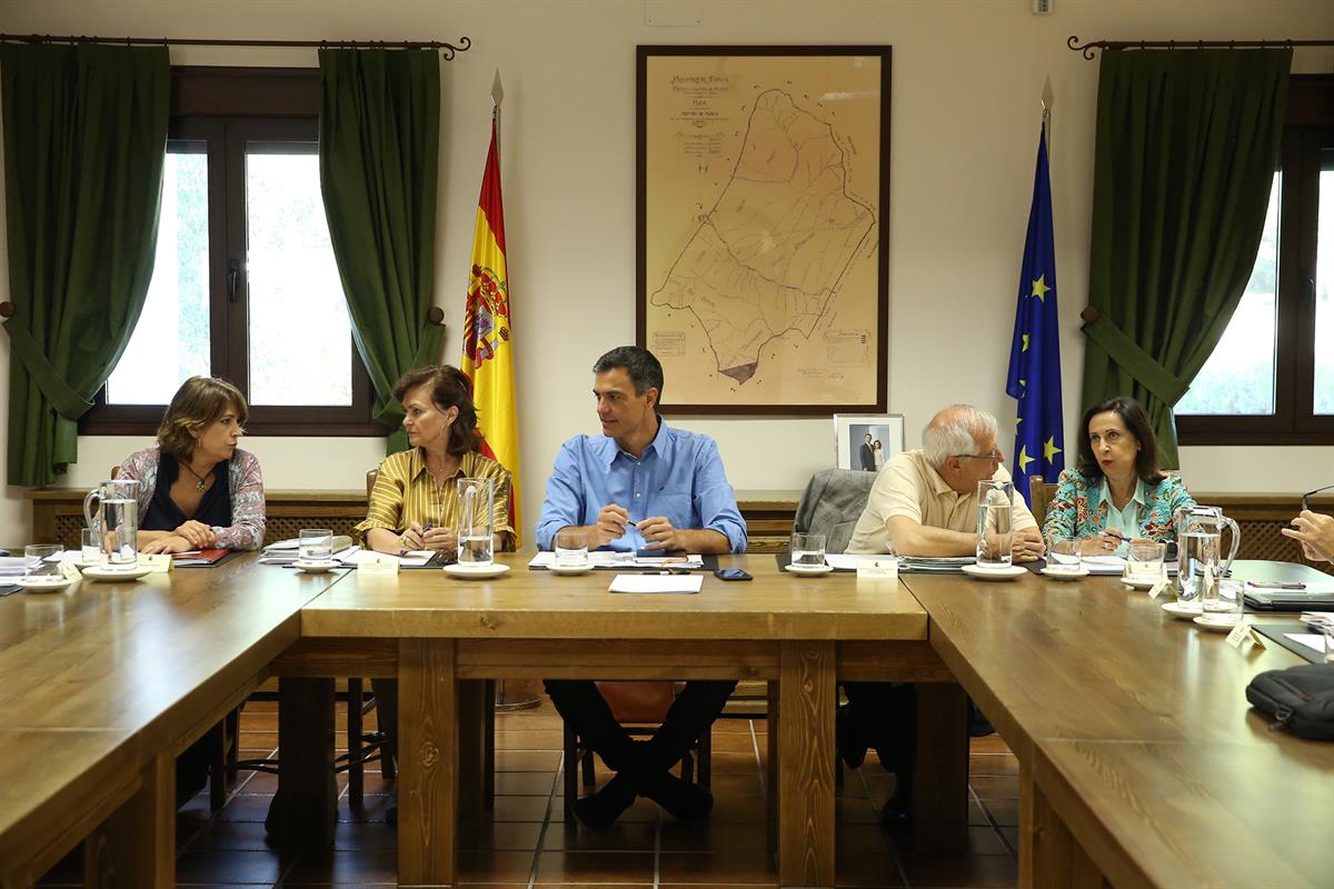 25/08/2018. El Gobierno en Quintos de Mora. El presidente del Gobierno, Pedro Sánchez, se reúne con todo su Gabinete en la finca Quintos de ...