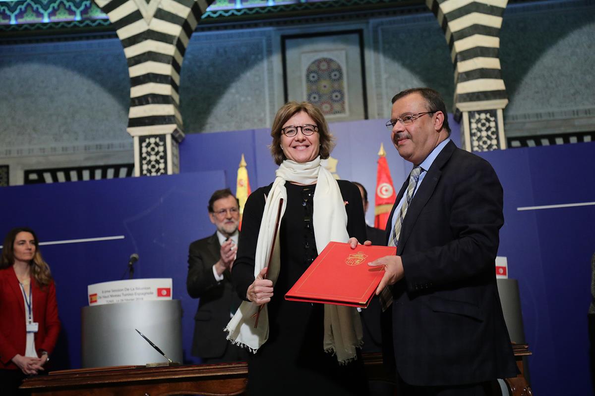 26/02/2018. VIII Reunión de Alto Nivel entre Túnez y España. La Ministra de Agricultura y Pesca, Alimentación y Medio Ambiente, Isabel Garcí...