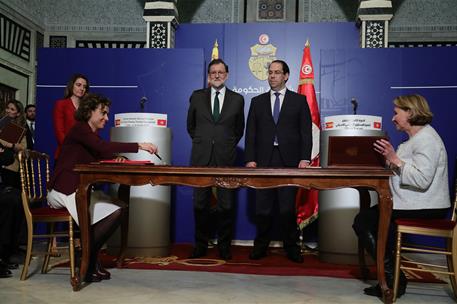 26/02/2018. VIII Reunión de Alto Nivel entre Túnez y España. La ministra de Sanidad, Servicios Sociales e Igualdad, Dolors Montserrat, duran...