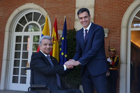 26/07/2018. Pedro Sánchez recibe al presidente de la República del Ecuador. El presidente del Gobierno, Pedro Sánchez, ha recibido en La Mon...