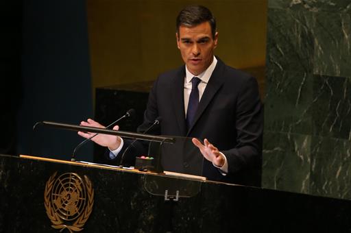 Pedro Sanchez interviene en la Asamblea General de Naciones Unidas